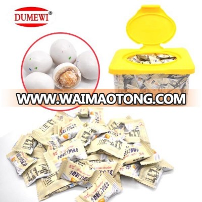 Chocolate Manufacturer Mini Crispy White Chocolate Coated Nuts in Storage Box